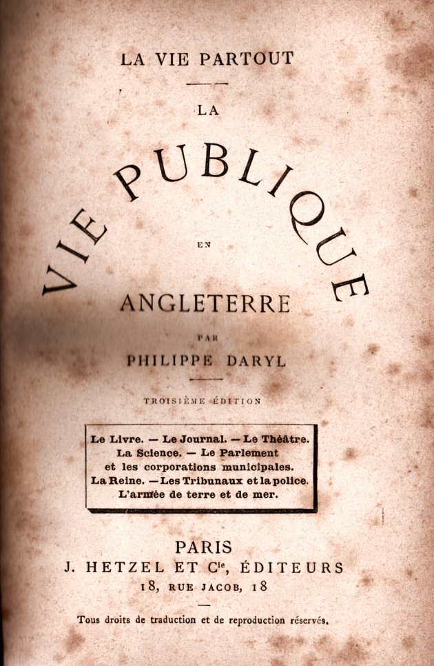 La Vie publique en Angleterre